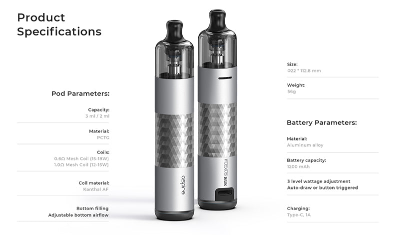 原廠正品 Aspire Flexus Stik 1200mAh 福克斯 VC蒸氣