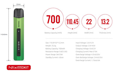 原廠正品 SMOK NFIX PRO 700Mah 25瓦 主機套裝 VC蒸氣