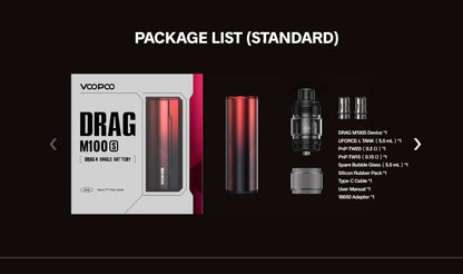 原廠正品 VOOPOO DRAG M100S 跩哥 大小煙510主機 PNP成品芯 霧化器 VC蒸氣