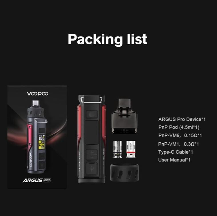 原廠正品 VOOPOO ARGUS PRO 阿格斯 可調式5-80瓦 VC蒸氣