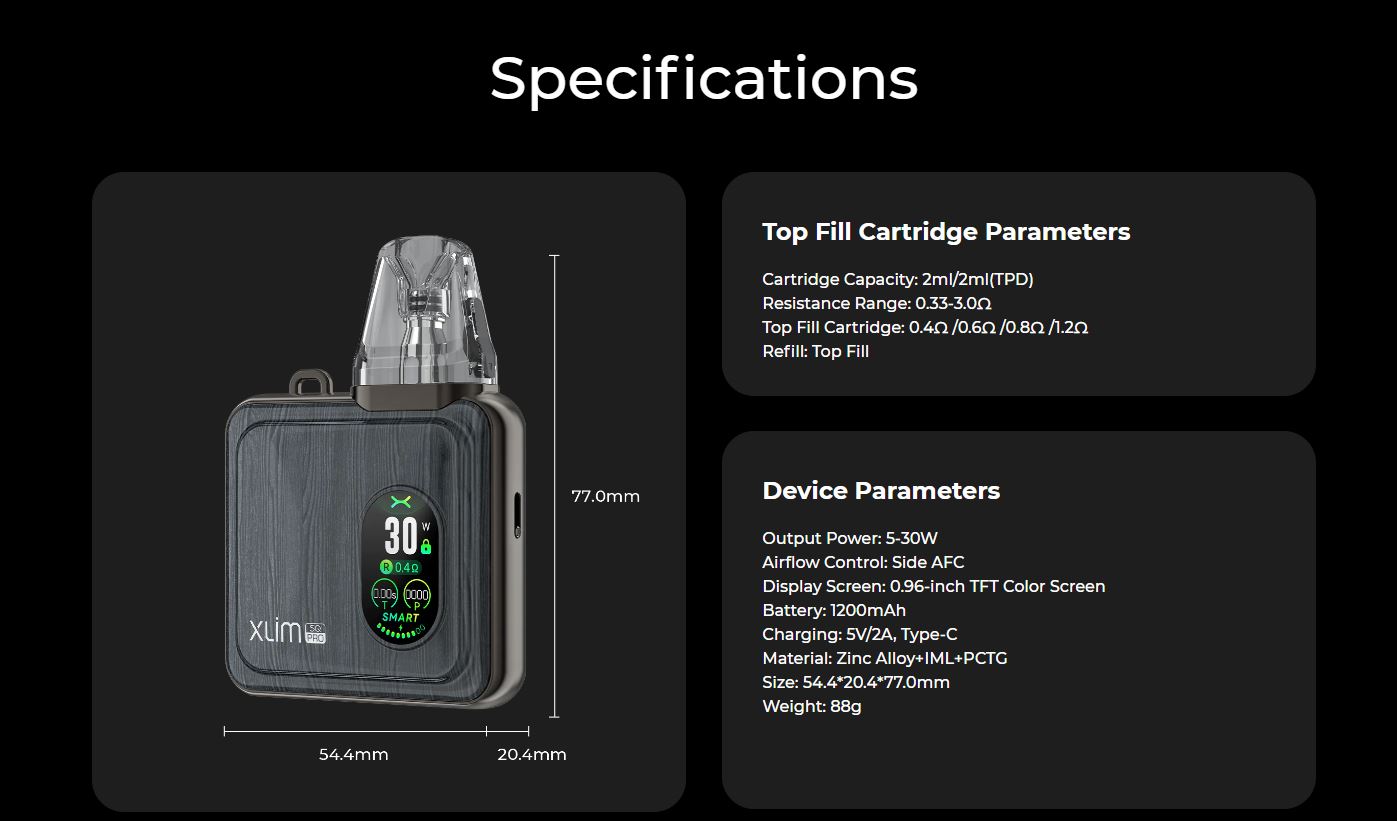 原裝正品 OXVA XLIM SQ Pro 小蠻牛 1200mAh 可調瓦 VC蒸氣