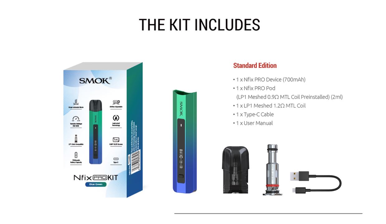 原廠正品 SMOK NFIX PRO 700Mah 25瓦 主機套裝 VC蒸氣
