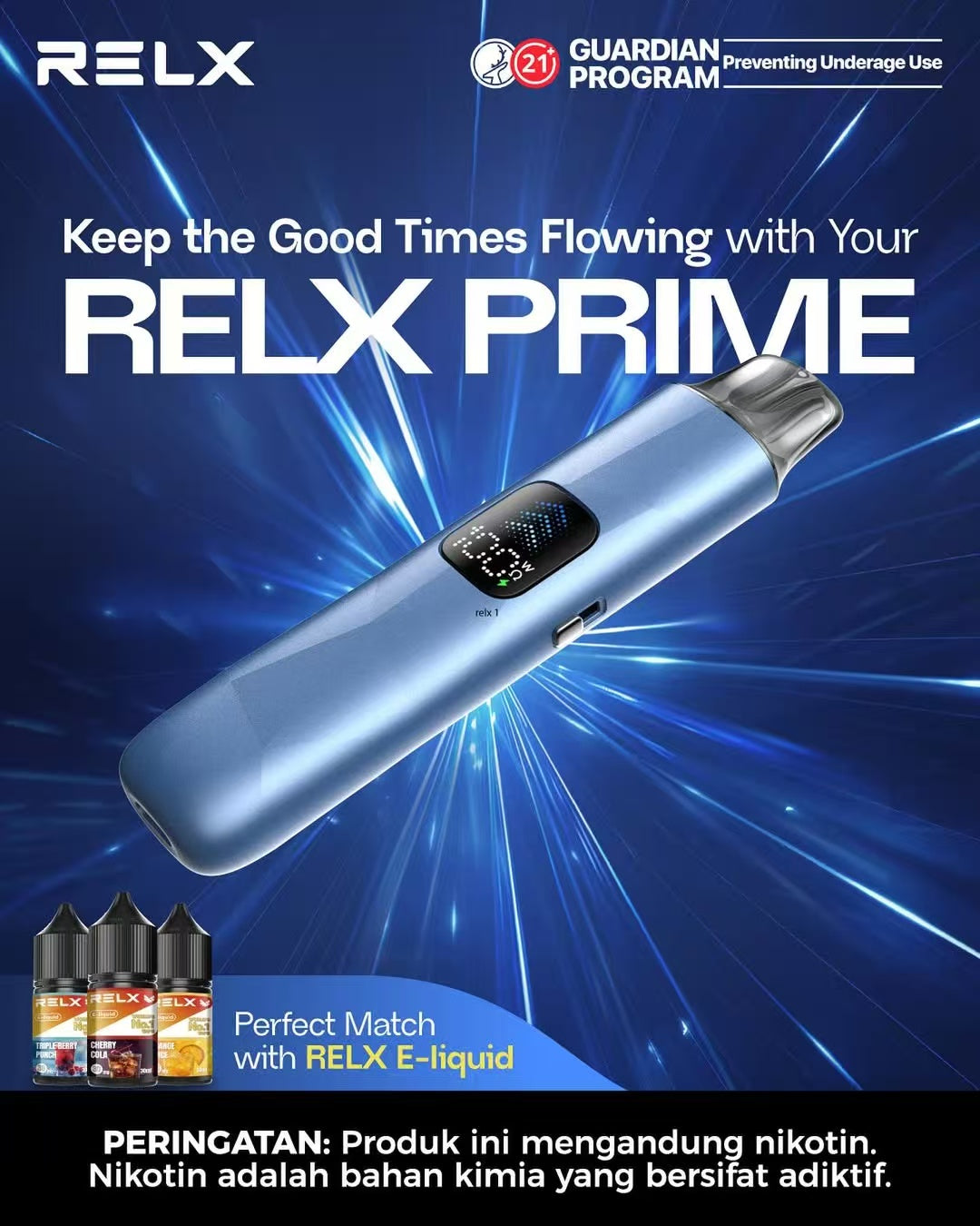 原廠正品 RELX PRIME 全球第一品牌 電子煙  主機套裝 小菸 小煙 自動智控霧化主機｜1000mAh 長效續航 - VC蒸氣