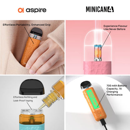 原廠正品 Aspire Minican 4 迷你罐4代 3檔可調 小煙 電子煙 VC蒸氣