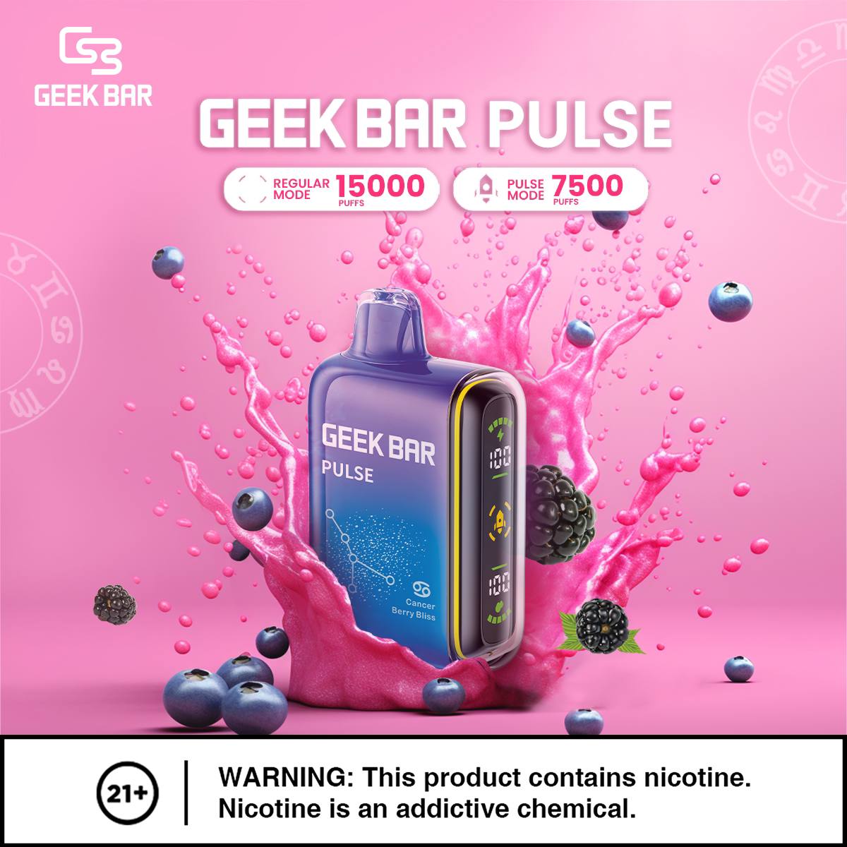 原廠正品 美國大牌 Geek Bar Pulse Vape  15000 口 現貨 一次性 拋棄式 小煙 VC蒸氣